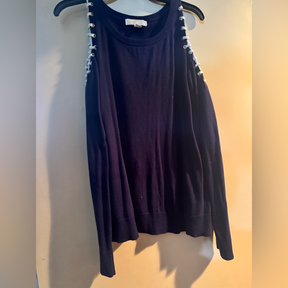 Michael Kors cold shoulder Navy sailor sweater